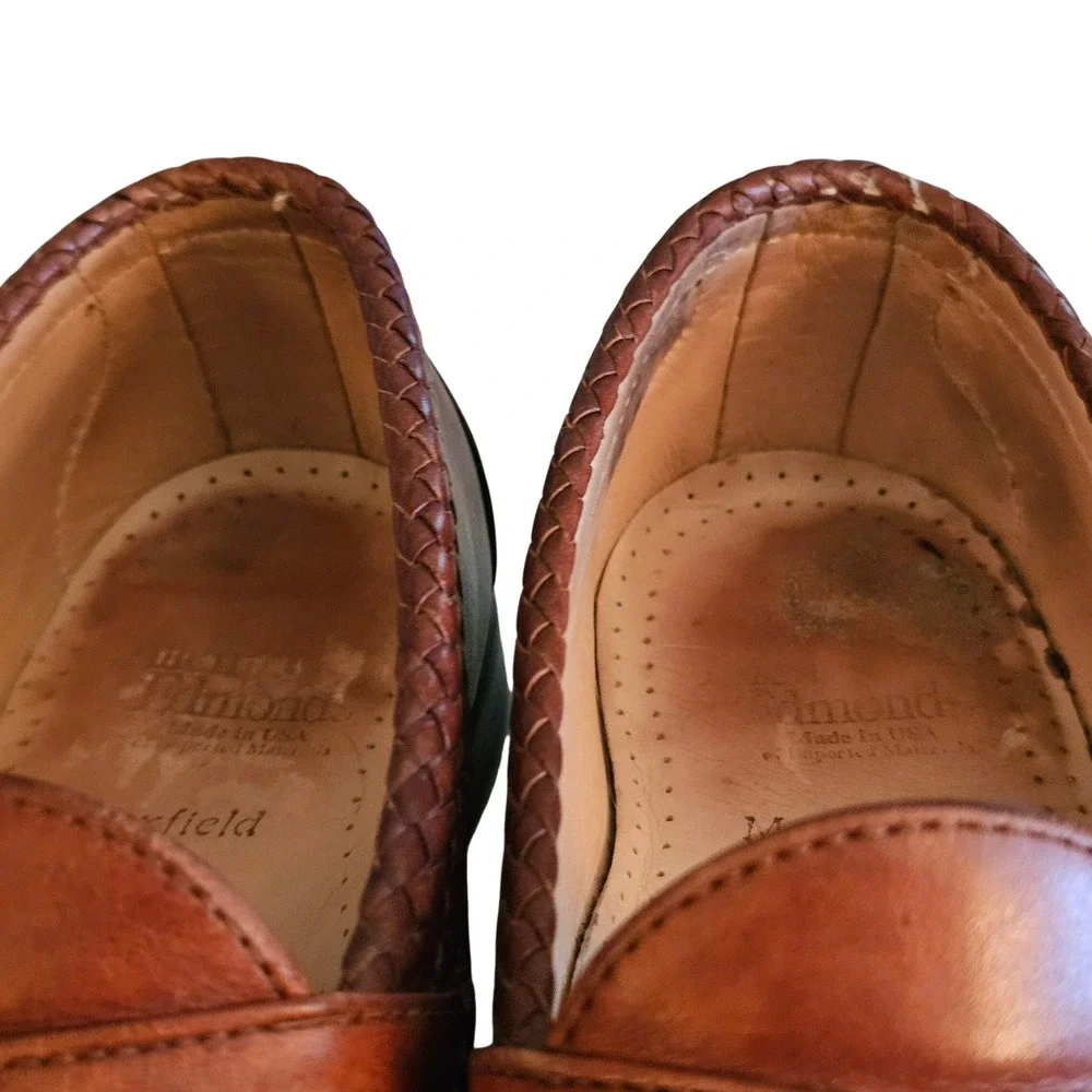 Allen Edmonds Maxfield Brown Leather Woven Tassel Loafers Mens 10‎ D 6550 USA